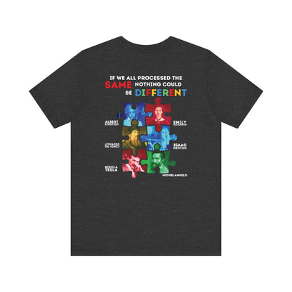 Autism Awareness Historical Figures Tee - White Lettering