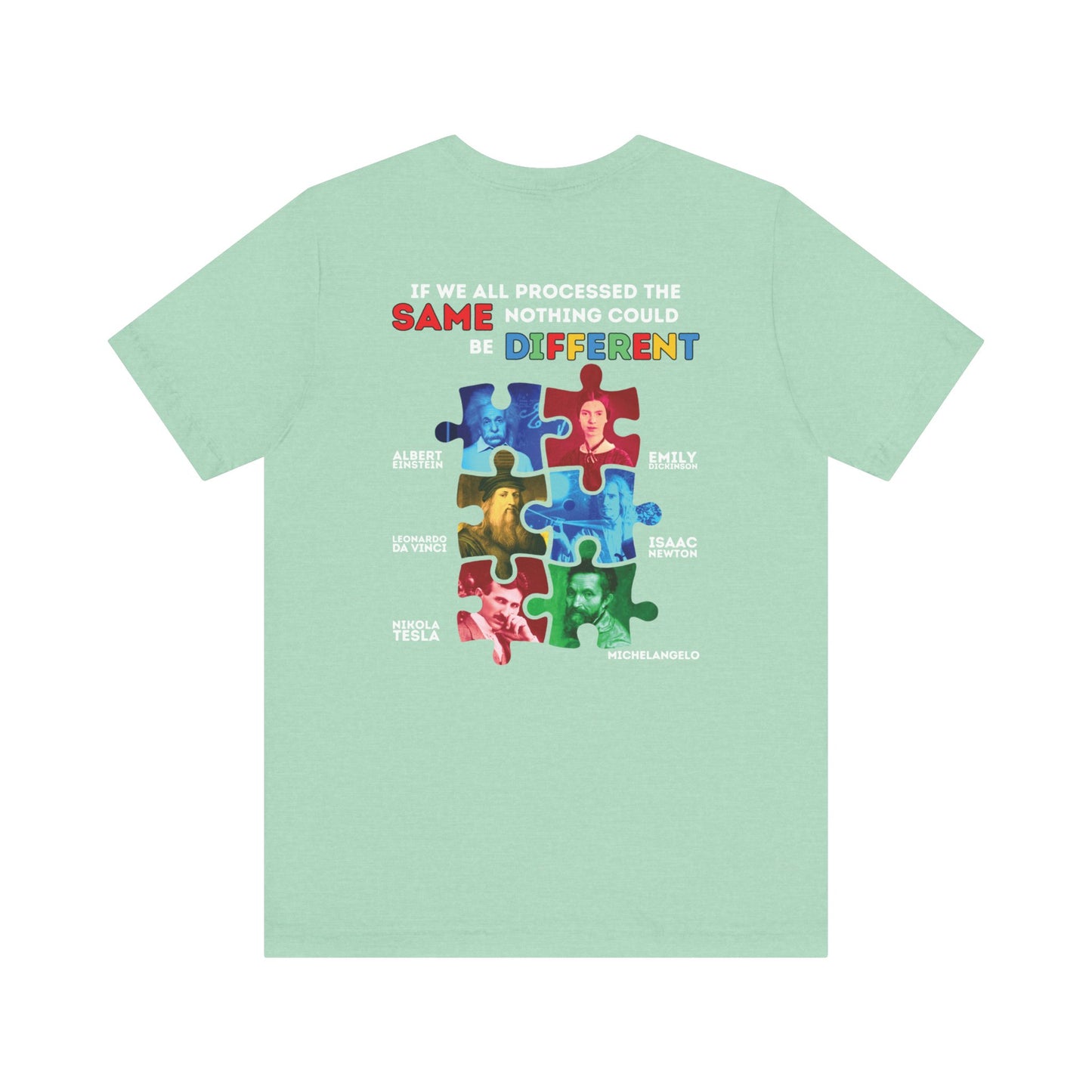 Autism Awareness Historical Figures Tee - White Lettering