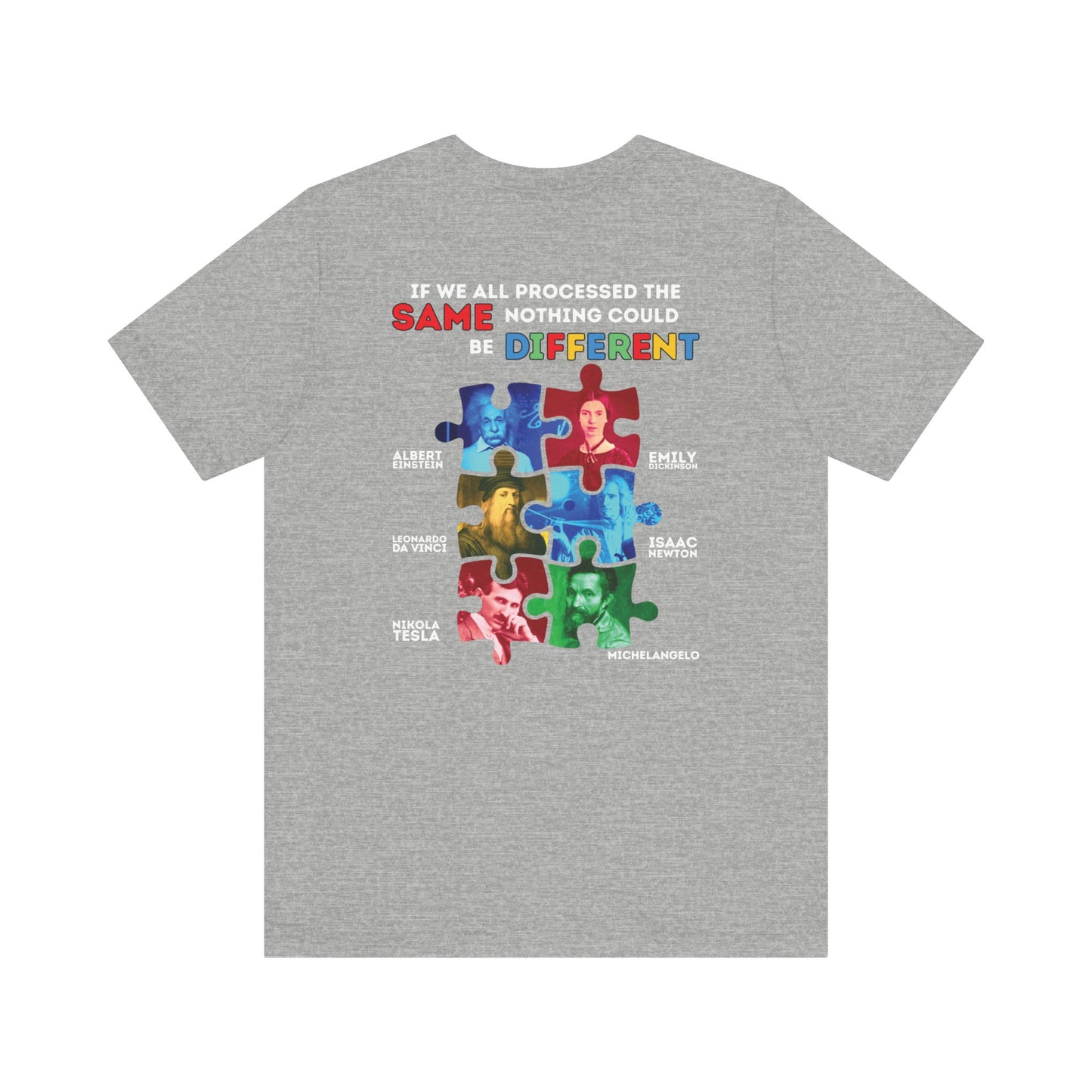 Autism Awareness Historical Figures Tee - White Lettering