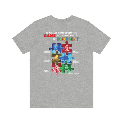 Autism Awareness Historical Figures Tee - White Lettering