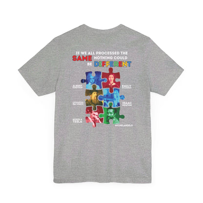 Autism Awareness Historical Figures Tee - White Lettering