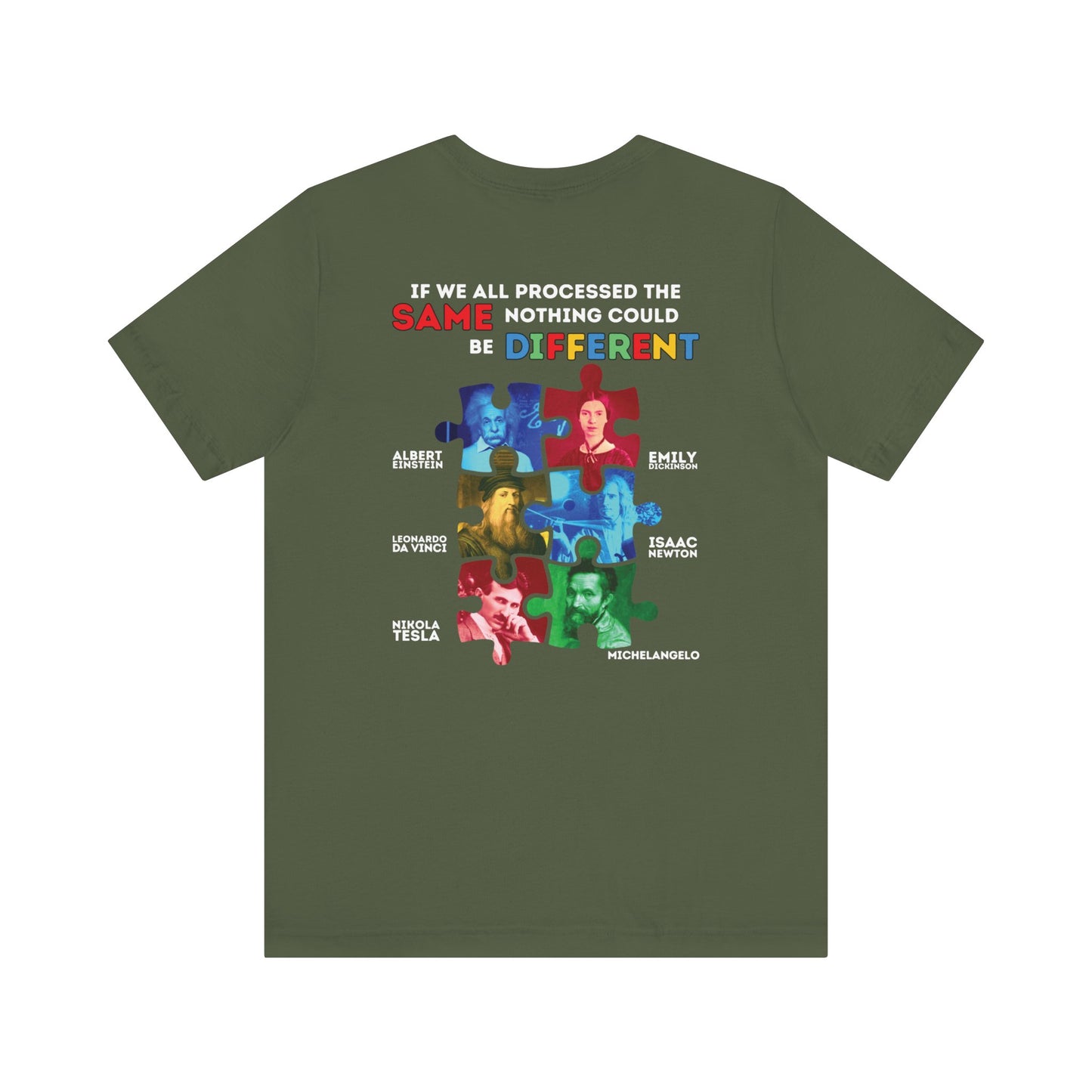 Autism Awareness Historical Figures Tee - White Lettering