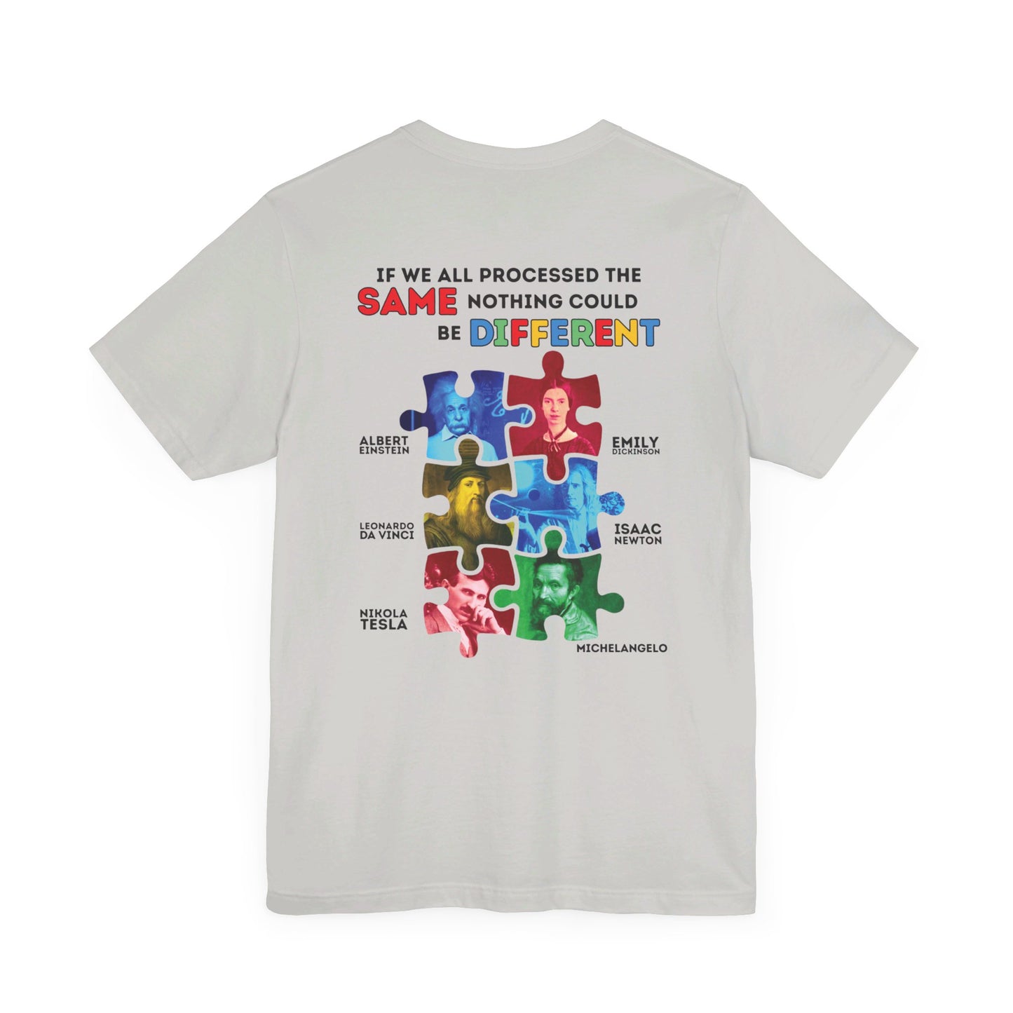 Copy of Autism Awareness - Historical Figures- Black Lettering - Unisex Jersey Short Sleeve Tee