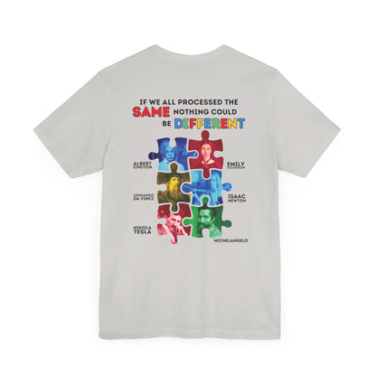 Copy of Autism Awareness - Historical Figures- Black Lettering - Unisex Jersey Short Sleeve Tee