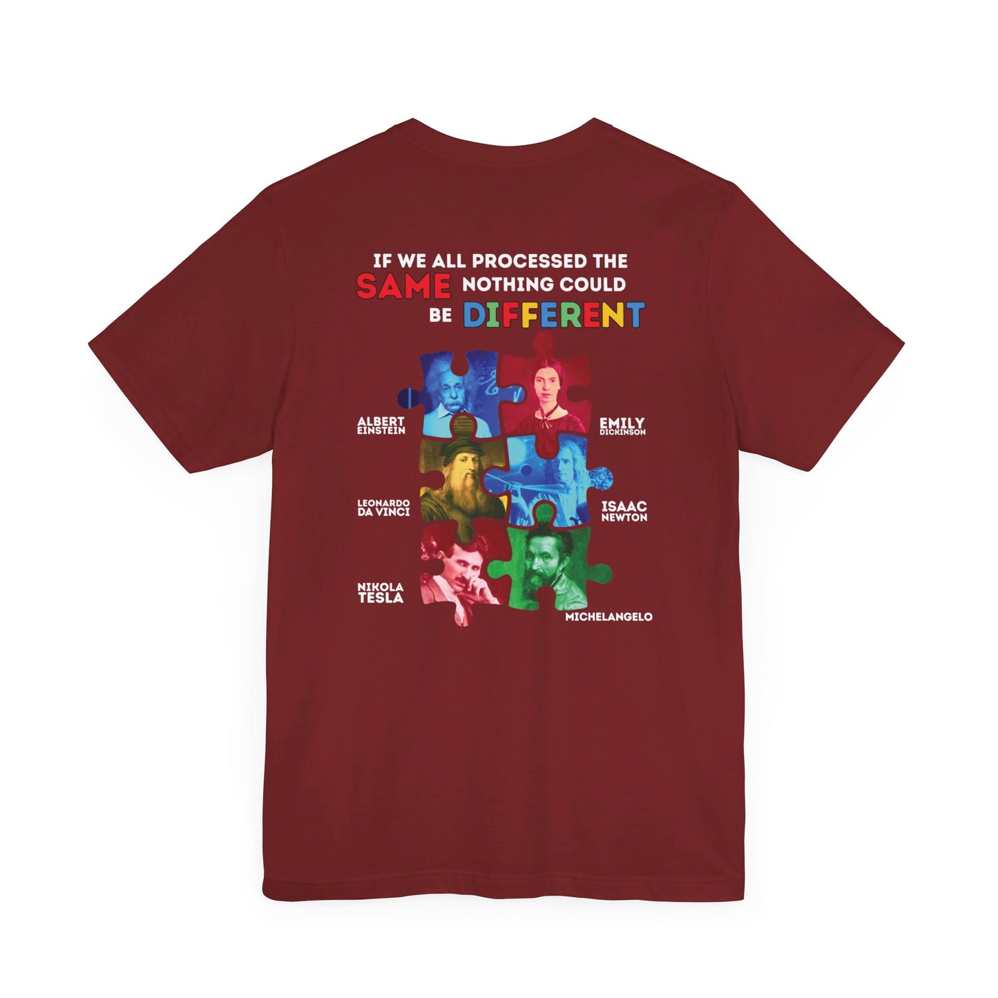 Autism Awareness Historical Figures Tee - White Lettering