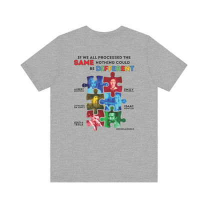 Copy of Autism Awareness - Historical Figures- Black Lettering - Unisex Jersey Short Sleeve Tee