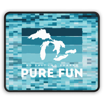 Copy of No Salt No Sharks Pure Michigan Fun Lake Life Freshwater - Gaming Computer Mouse Pad