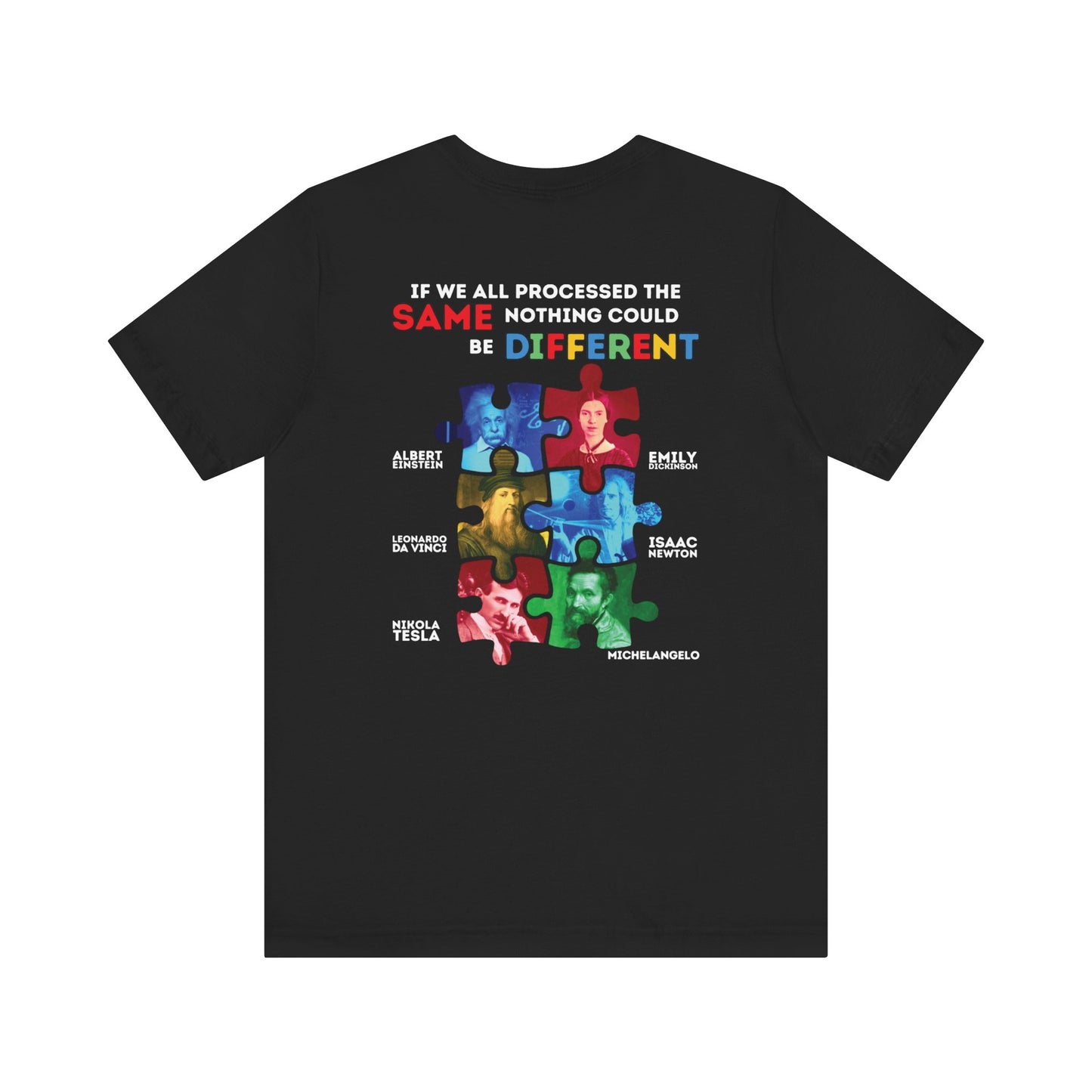 Autism Awareness Historical Figures Tee - White Lettering