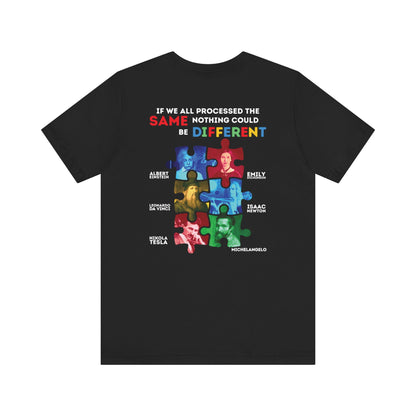 Autism Awareness Historical Figures Tee - White Lettering