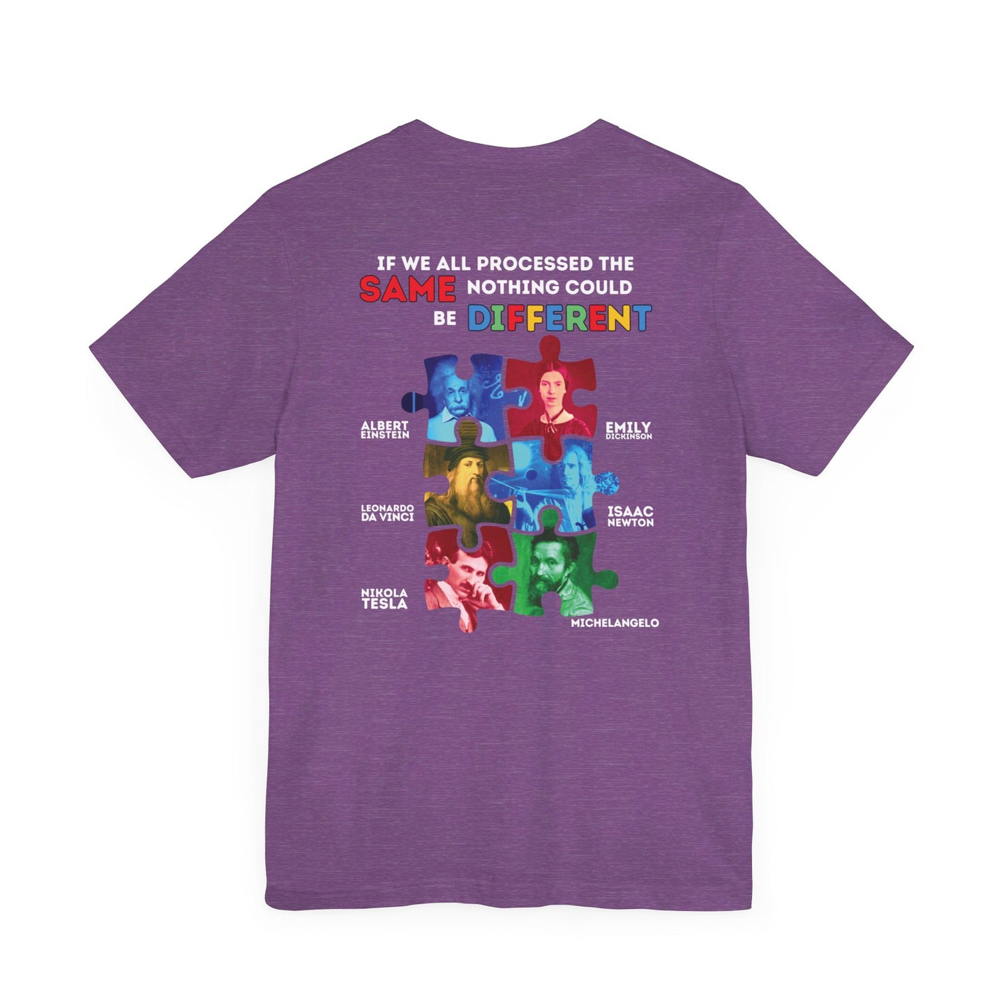 Autism Awareness Historical Figures Tee - White Lettering