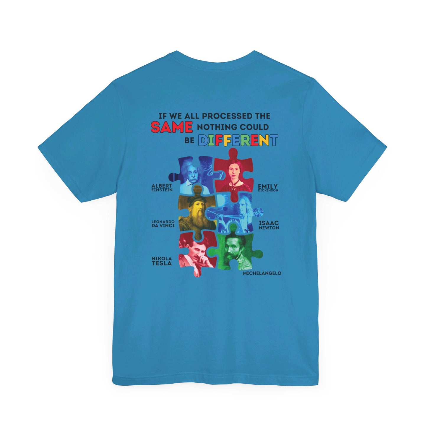 Copy of Autism Awareness - Historical Figures- Black Lettering - Unisex Jersey Short Sleeve Tee