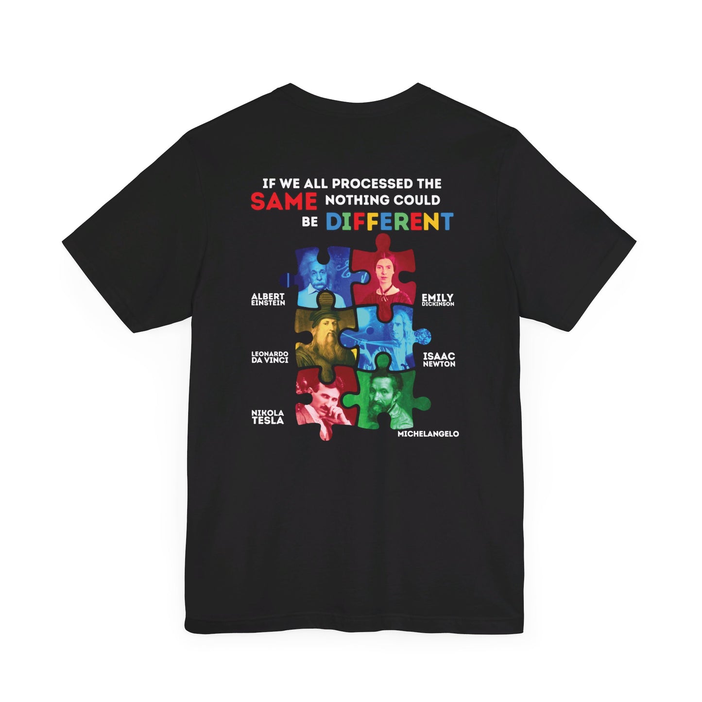 Autism Awareness Historical Figures Tee - White Lettering