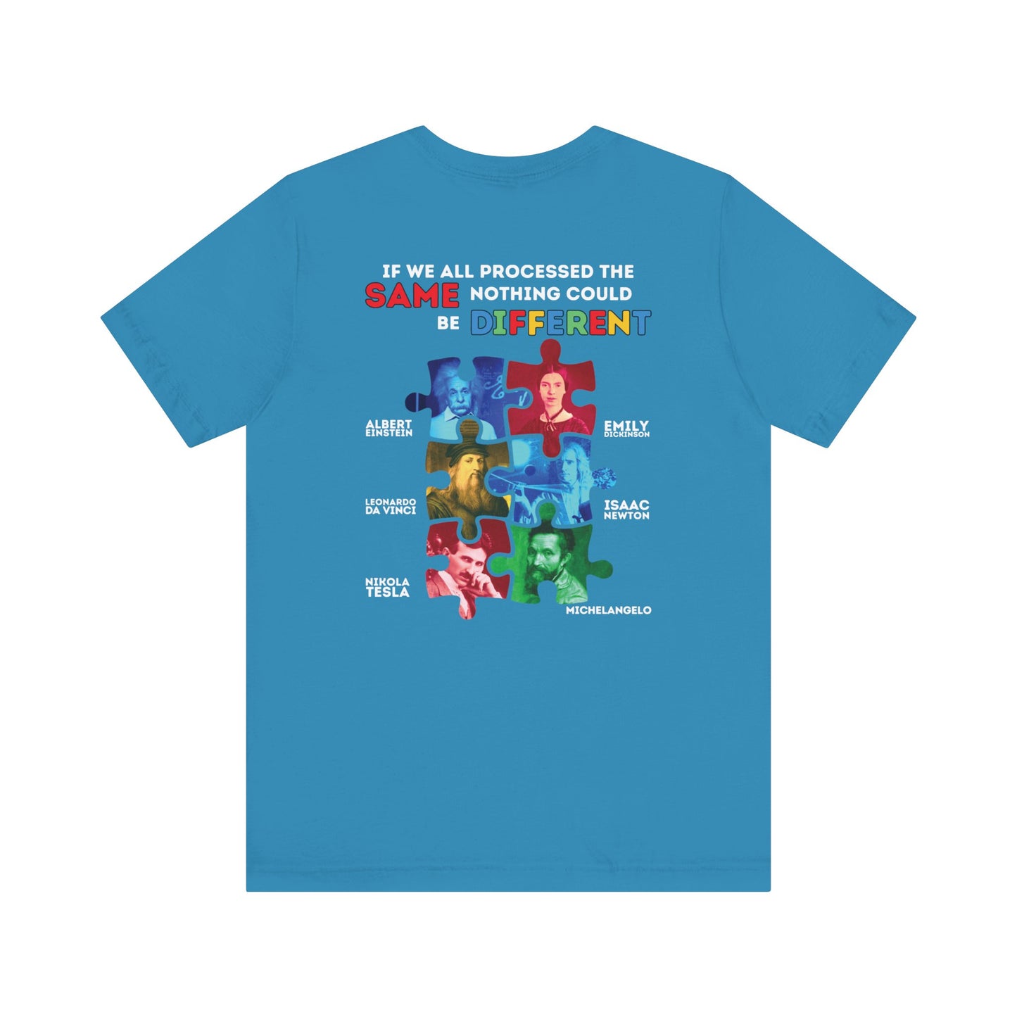 Autism Awareness Historical Figures Tee - White Lettering